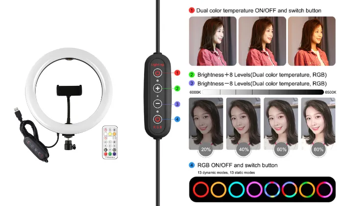 10.2 Inch Dimmable 168 LEDs Photography Light Selfie Lamp