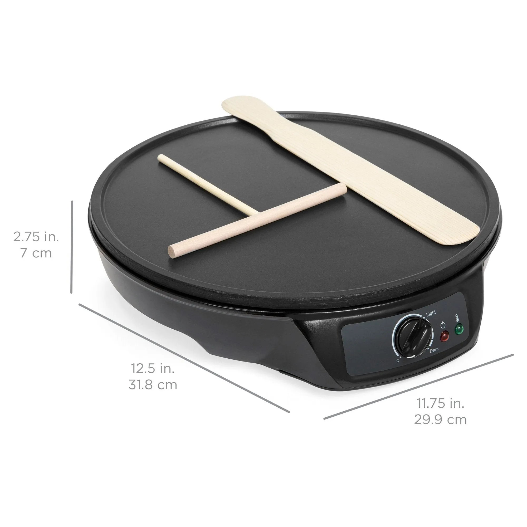 12in Non-Stick Pancake Crepe Maker w/ Spatula, Spreader