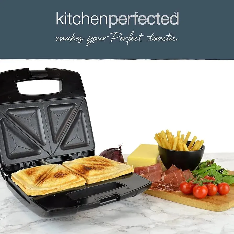 2 Slice Sandwich & Omelette Maker - Non-Stick - Portable - E2615BK - Black Steel