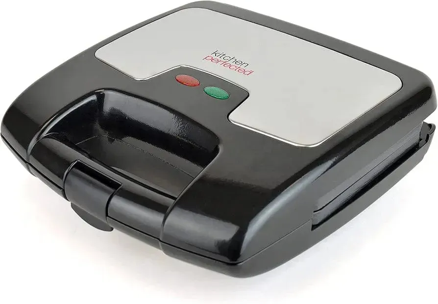 2 Slice Sandwich & Omelette Maker - Non-Stick - Portable - E2615BK - Black Steel