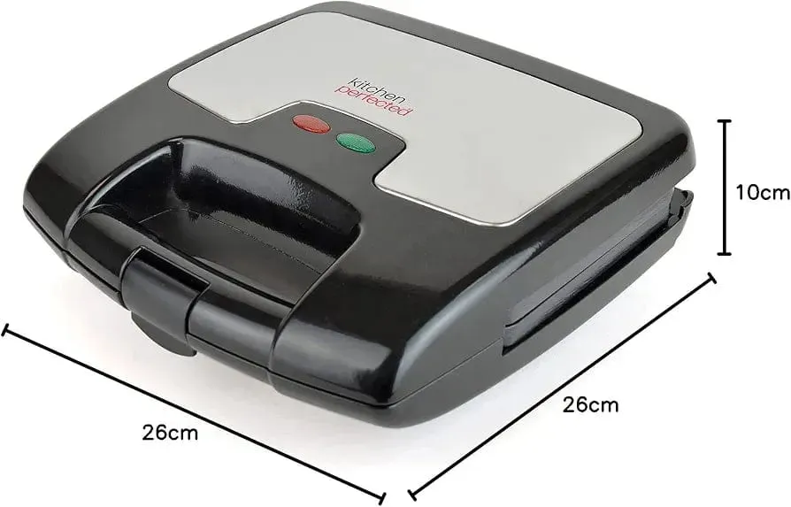 2 Slice Sandwich & Omelette Maker - Non-Stick - Portable - E2615BK - Black Steel