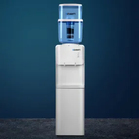 22L White Water Cooler Dispenser, Dual Taps, Hot/Cold - Devanti