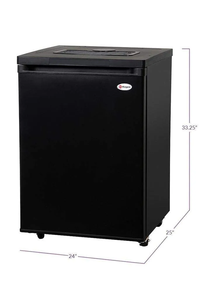 24" Wide Black Kegerator - Cabinet Only