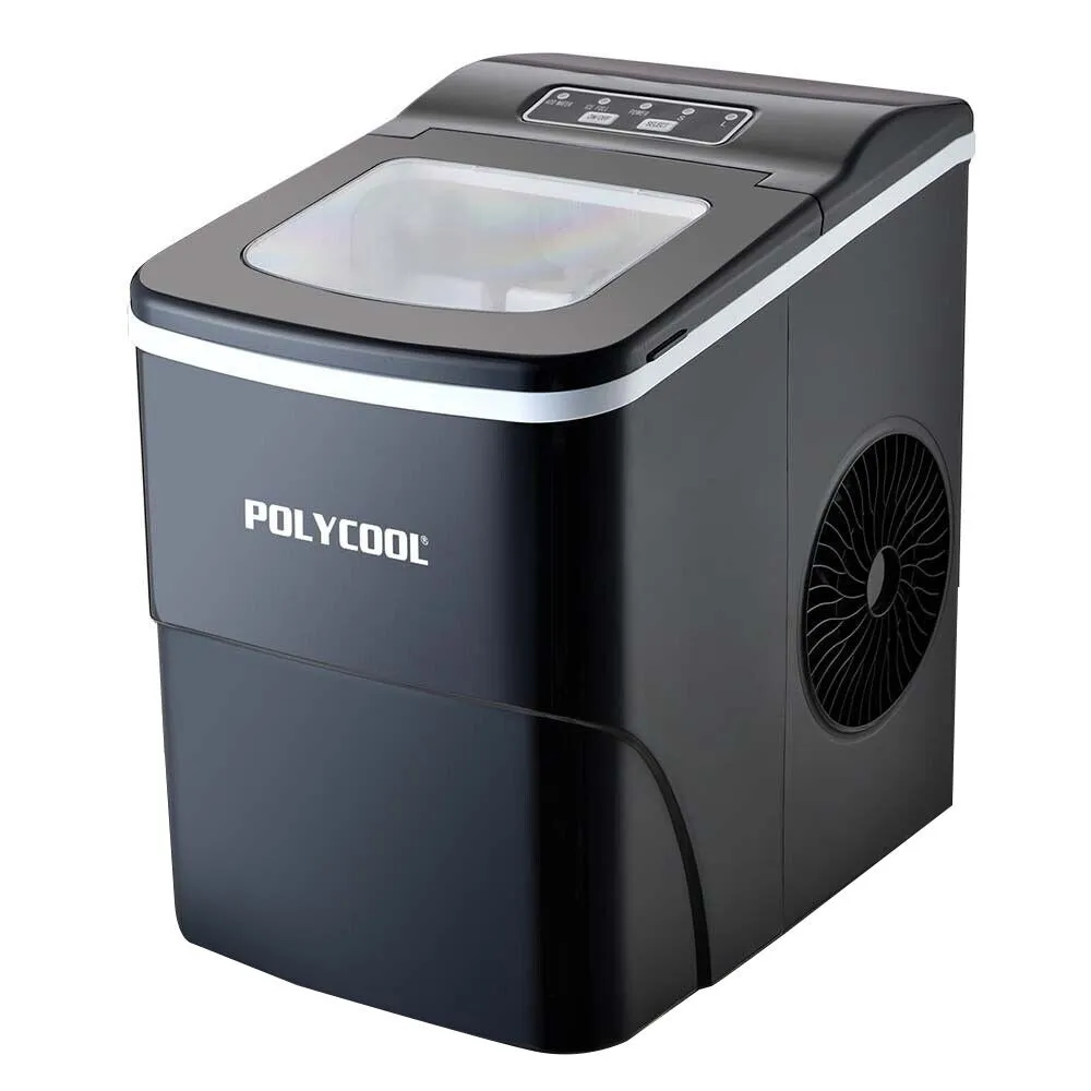 2L Compact Automatic Ice Maker w/ Scoop, Silver - Polycool