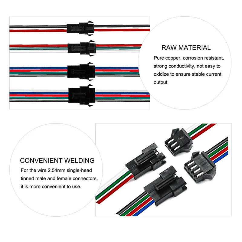 2pin/3pin/4pin/5pin SM JST LED Connector