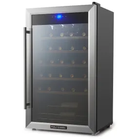 34 Bottle Wine Fridge, UV Protection, Stainless Steel - PolyCool