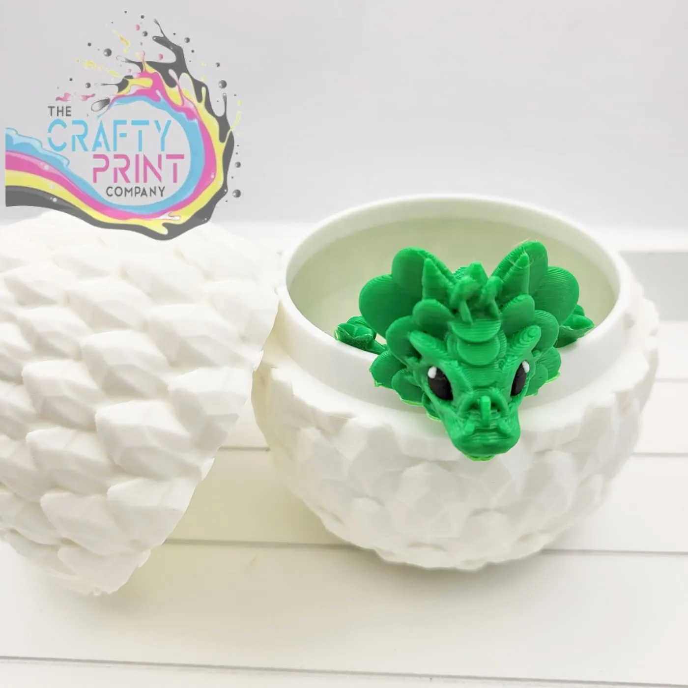 3D Printed Baby Lucky Clover Dragon in Egg