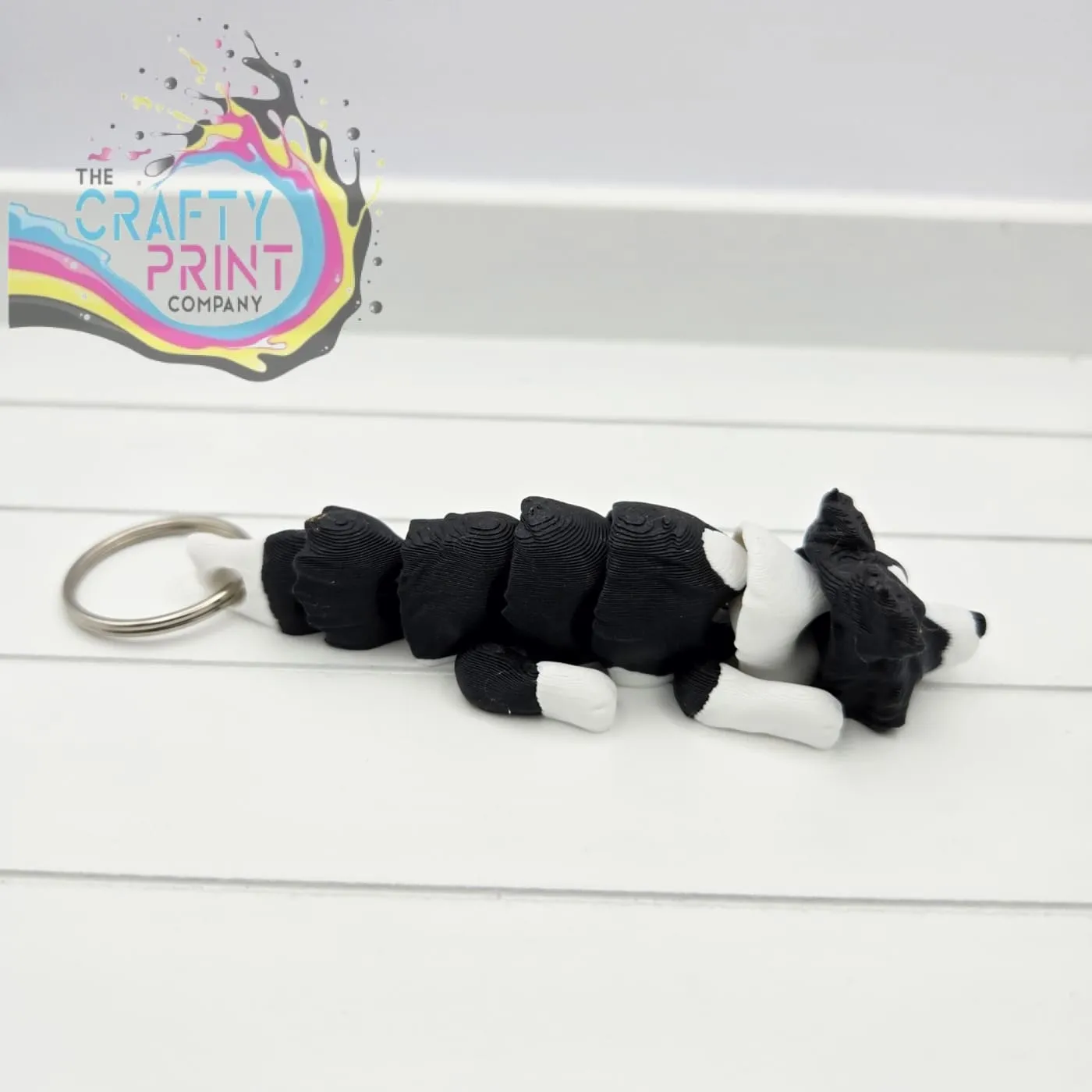 3D Printed Border Collie Articulated Flexi Keyring/Fidget