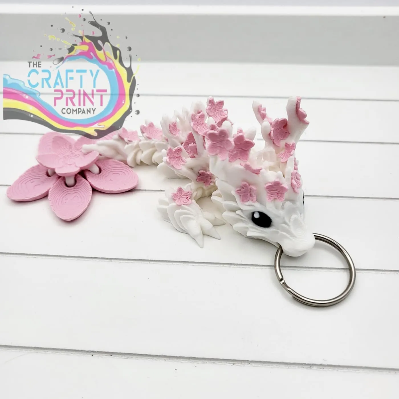 3D Printed Cherry Blossom Dragon Tadling Keyring