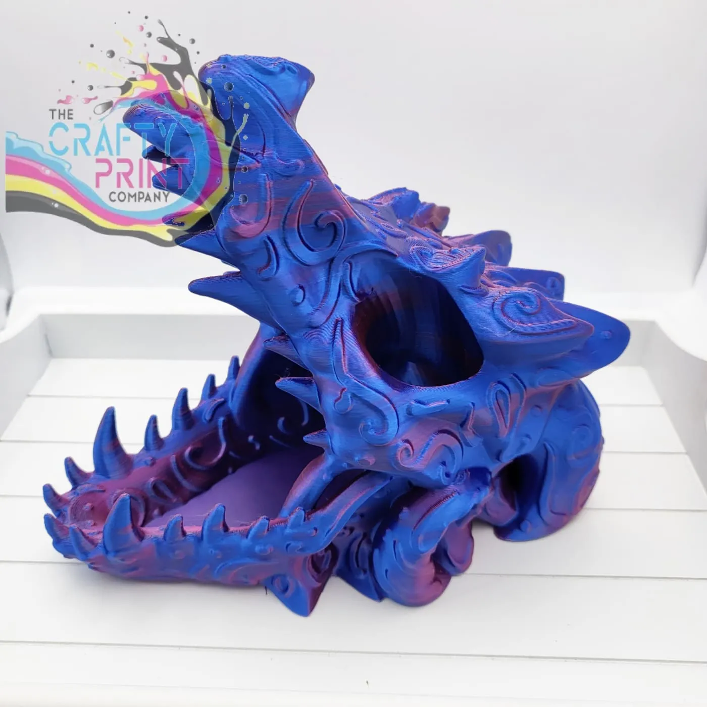 3D Printed Decorative Dragon Skull Dice Tower