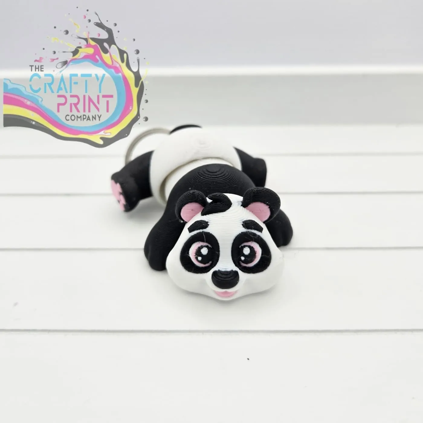 3D Printed Panda Articulated Flexi Keyring/Fidget