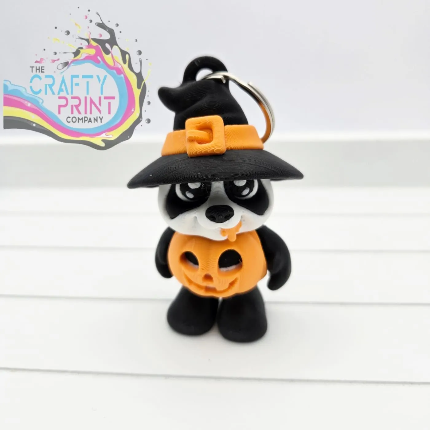 3D Printed Pumpkin Panda Articulated Flexi Keyring/Fidget