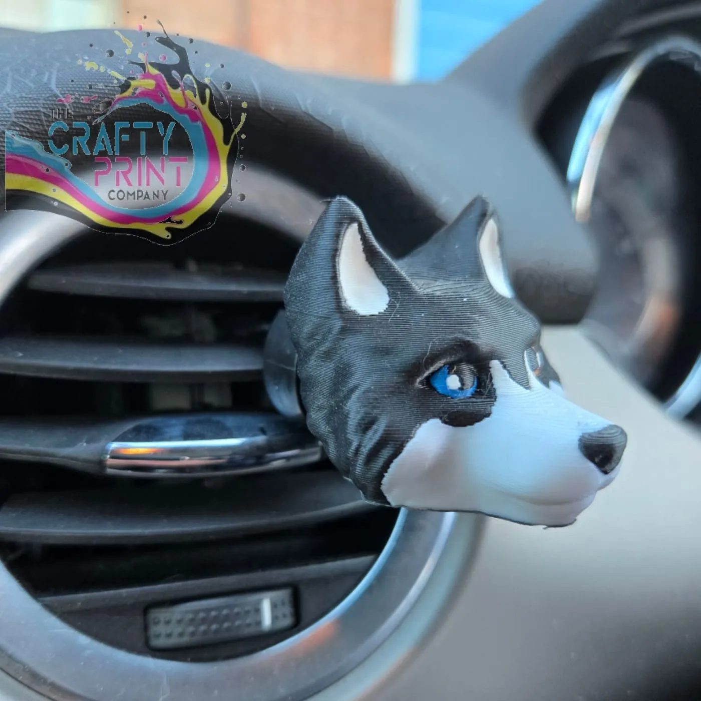 3D Printed Siberian Husky Car Air Freshener Vent Clip