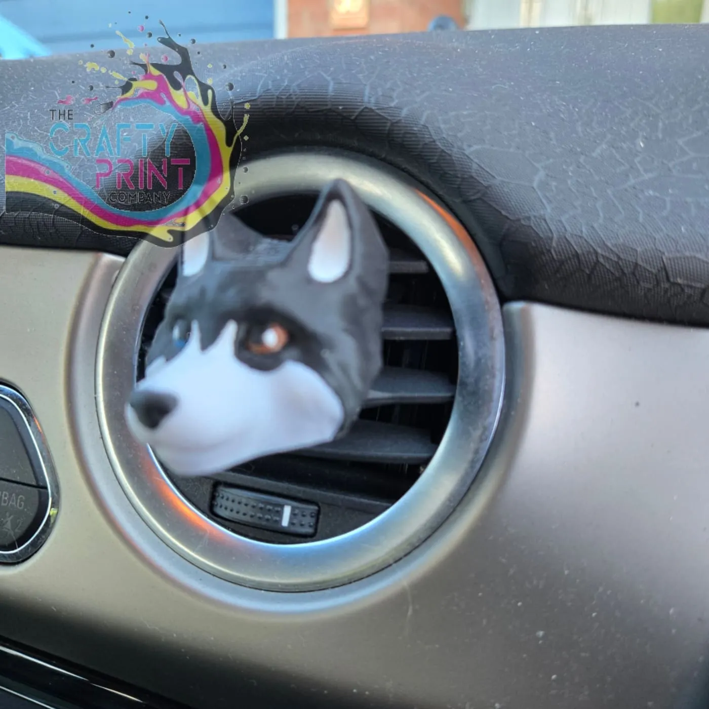 3D Printed Siberian Husky Car Air Freshener Vent Clip