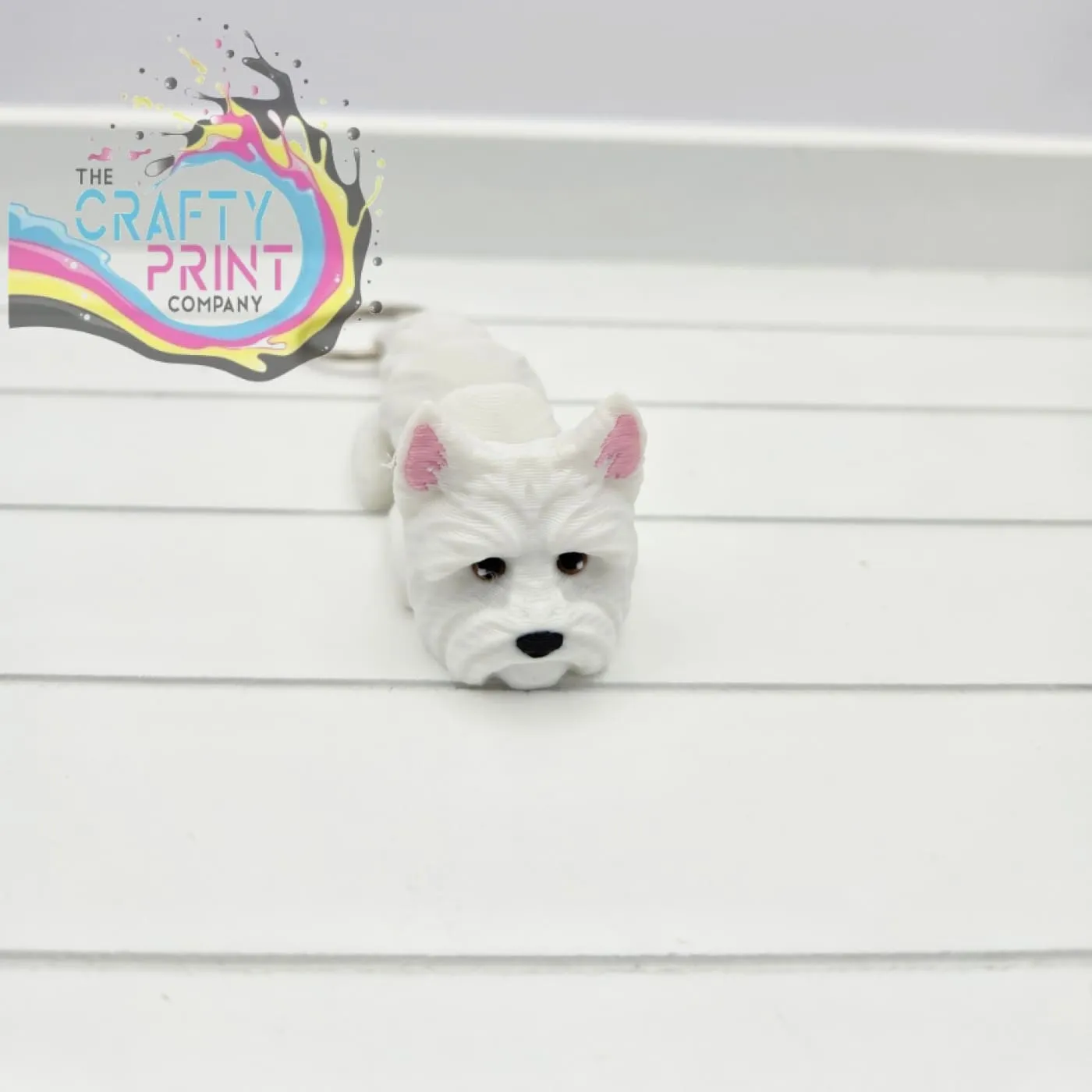 3D Printed Westie Articulated Flexi Keyring/Fidget