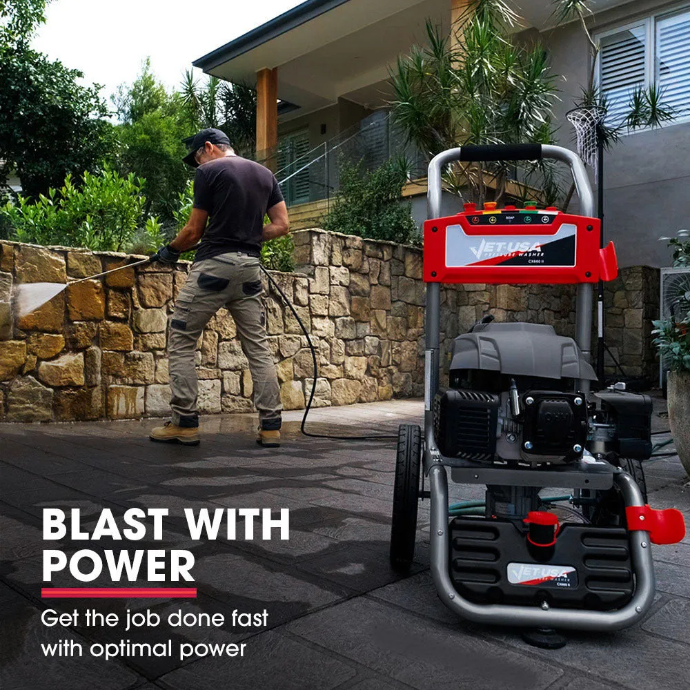 4800PSI Petrol Pressure Washer, 7HP, 5 Nozzles - Jet-USA