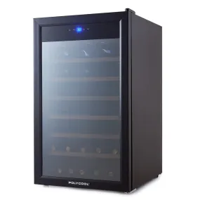 51 Bottle Wine Bar Fridge Compressor, Glass Door, PolyCool