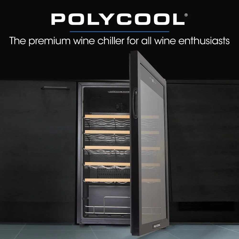 95L 34 Bottle Wine Bar Fridge Compressor, UV Glass PolyCool