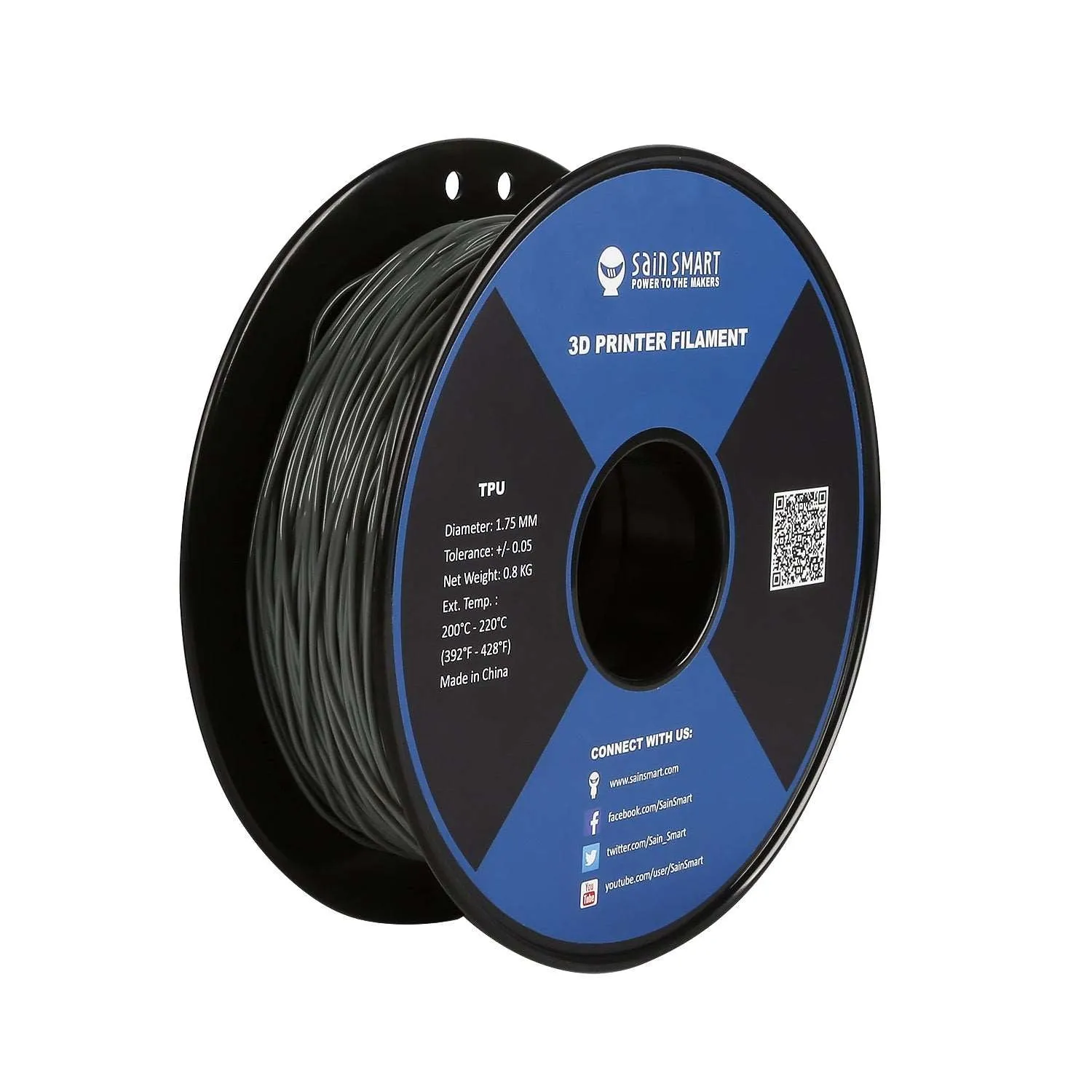 All Colors, TPU Flexible Filament 1.75mm 0.8kg/1.76lb