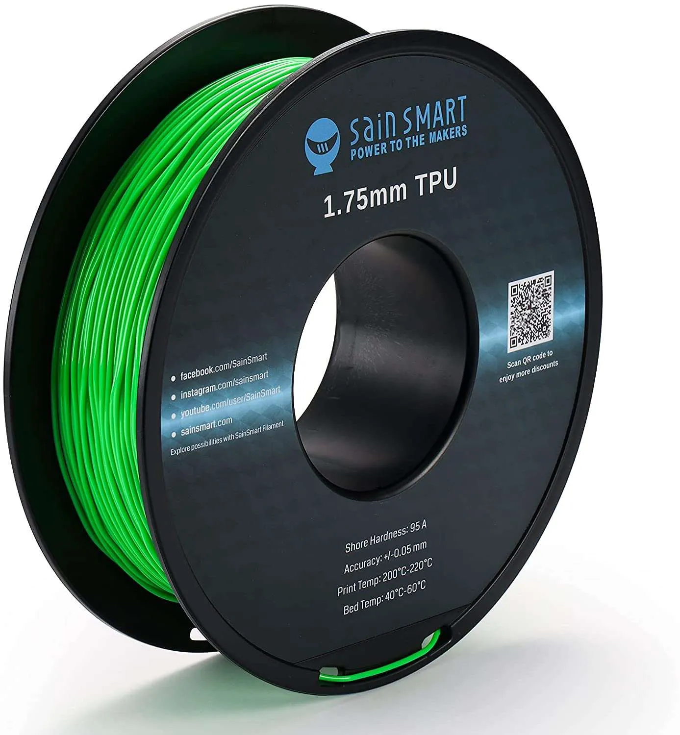 All Colors, TPU Flexible Filament 1.75mm 0.8kg/1.76lb