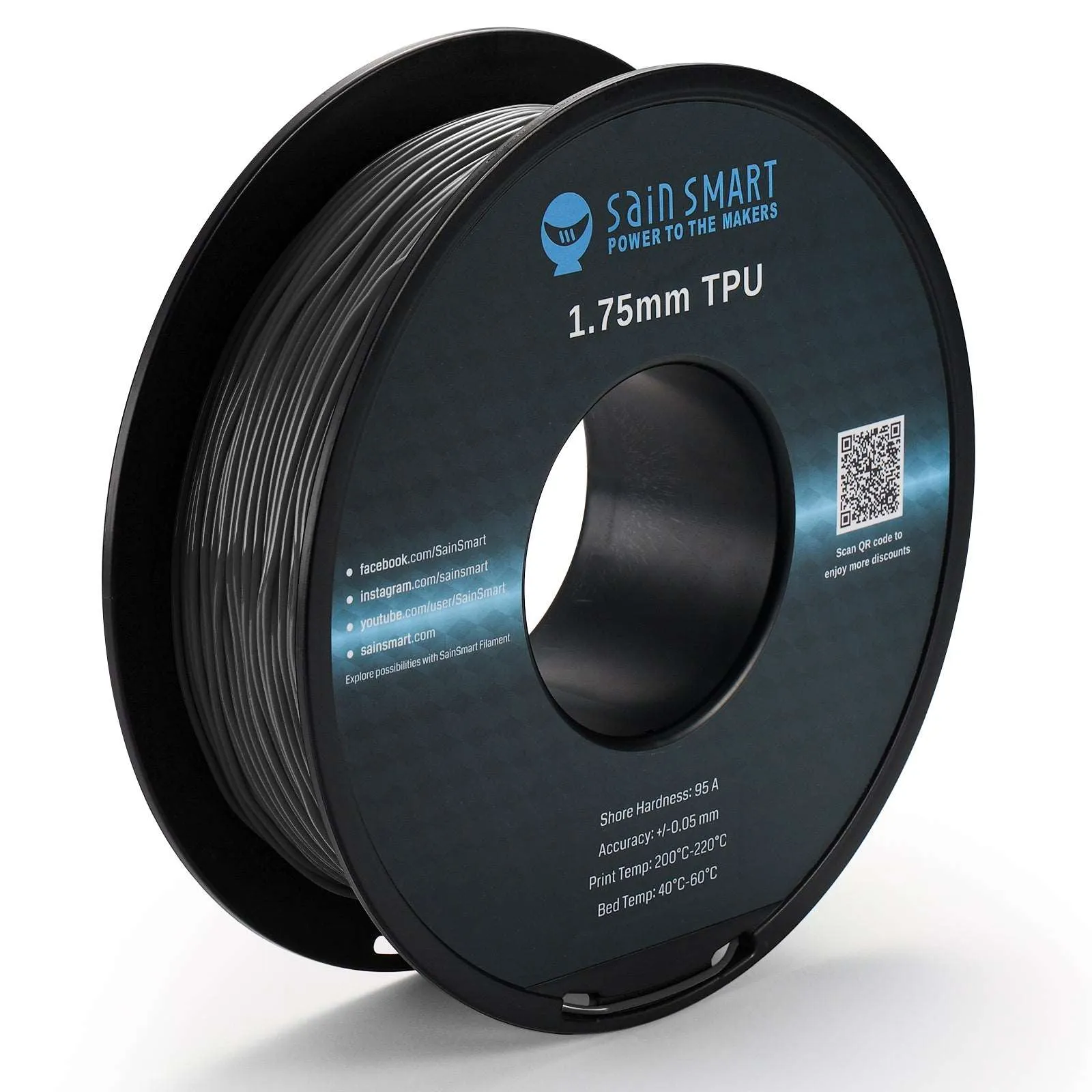 All Colors, TPU Flexible Filament 1.75mm 0.8kg/1.76lb