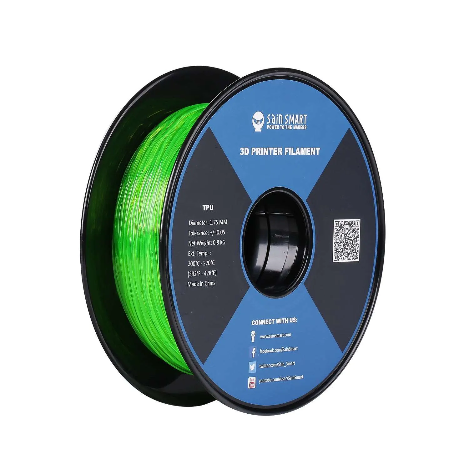 All Colors, TPU Flexible Filament 1.75mm 0.8kg/1.76lb