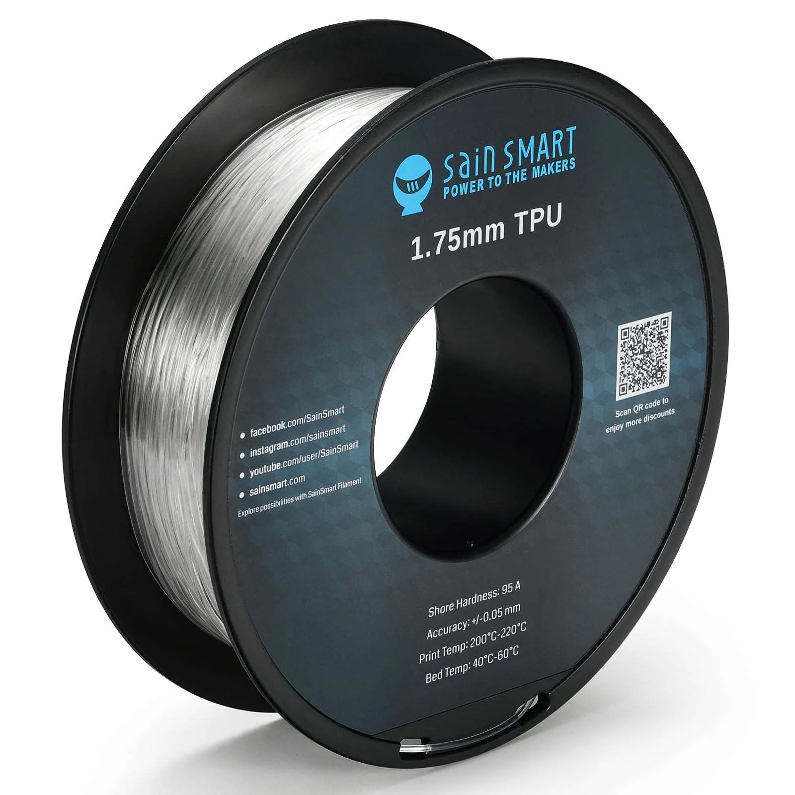 All Colors, TPU Flexible Filament 1.75mm 0.8kg/1.76lb