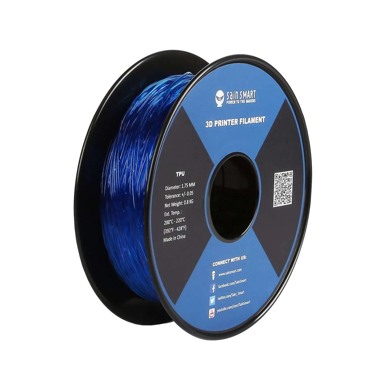 All Colors, TPU Flexible Filament 1.75mm 0.8kg/1.76lb