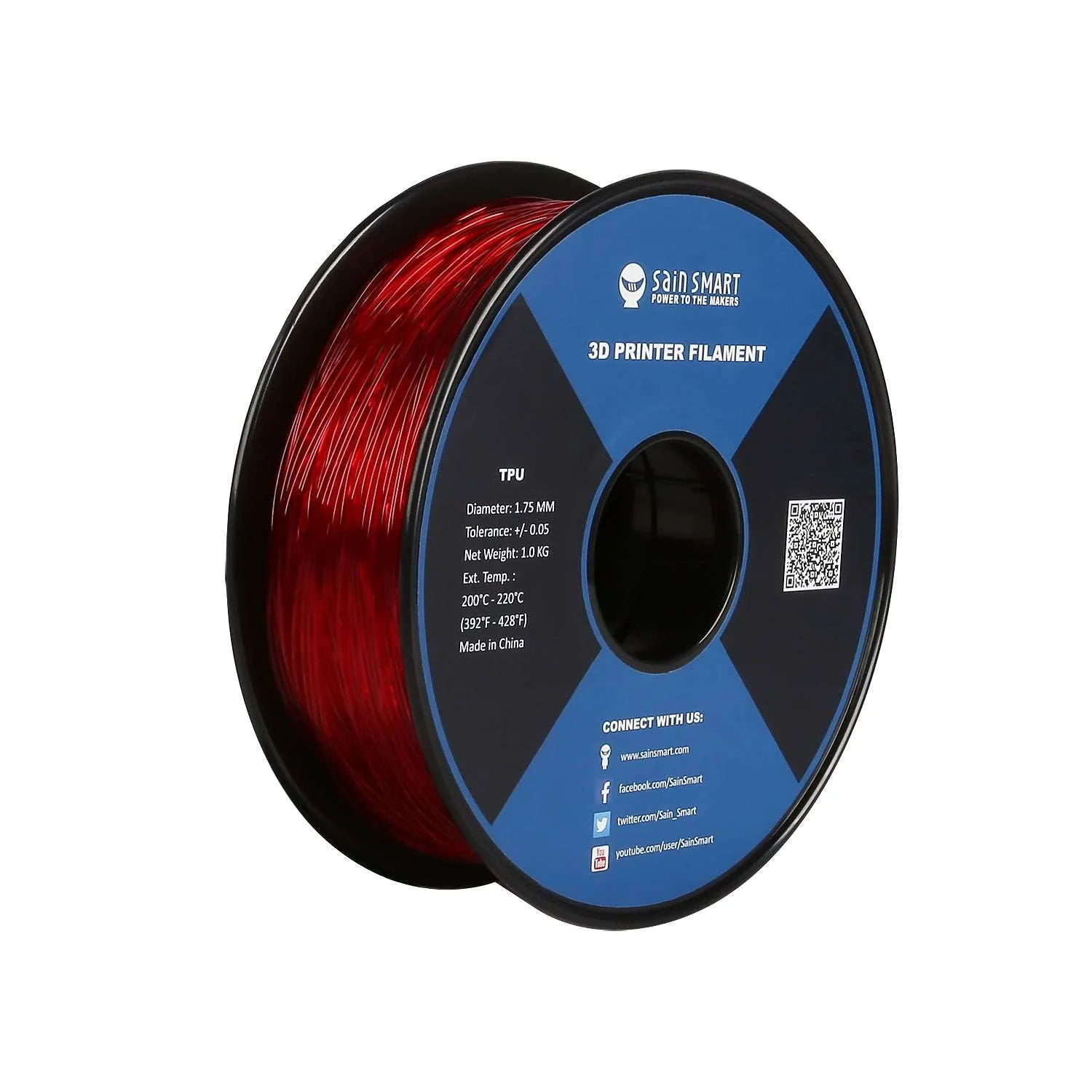 All Colors, TPU Flexible Filament 1.75mm 0.8kg/1.76lb