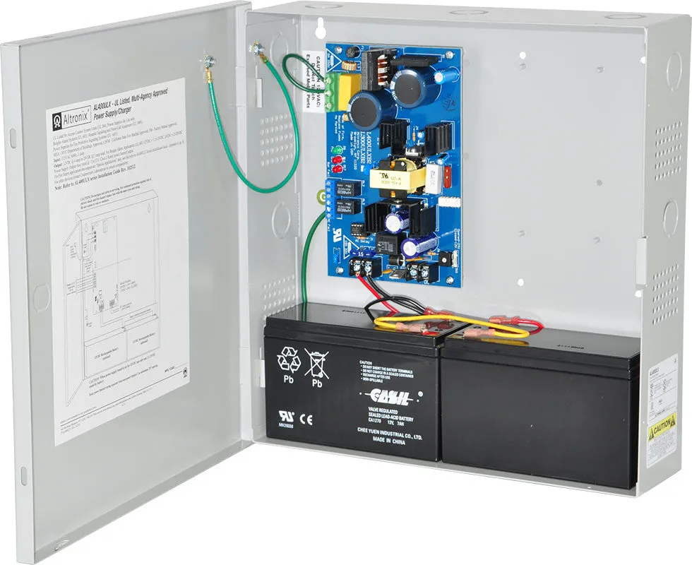 Altronix AL400ULX Power Supply Charger, Single Class 2 Output, 12VDC @ 4A or 24VDC @ 3A, 115VAC, BC300 Enclosure