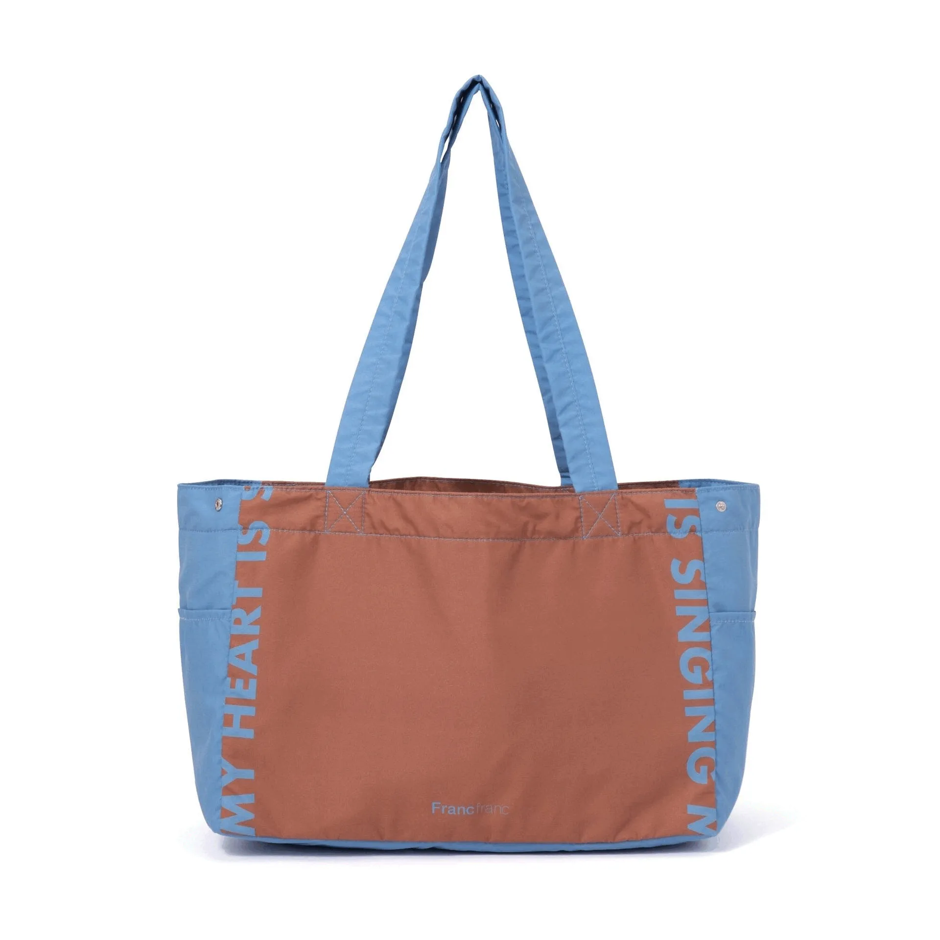 Bicolor Cooler Basket Bag  Brown