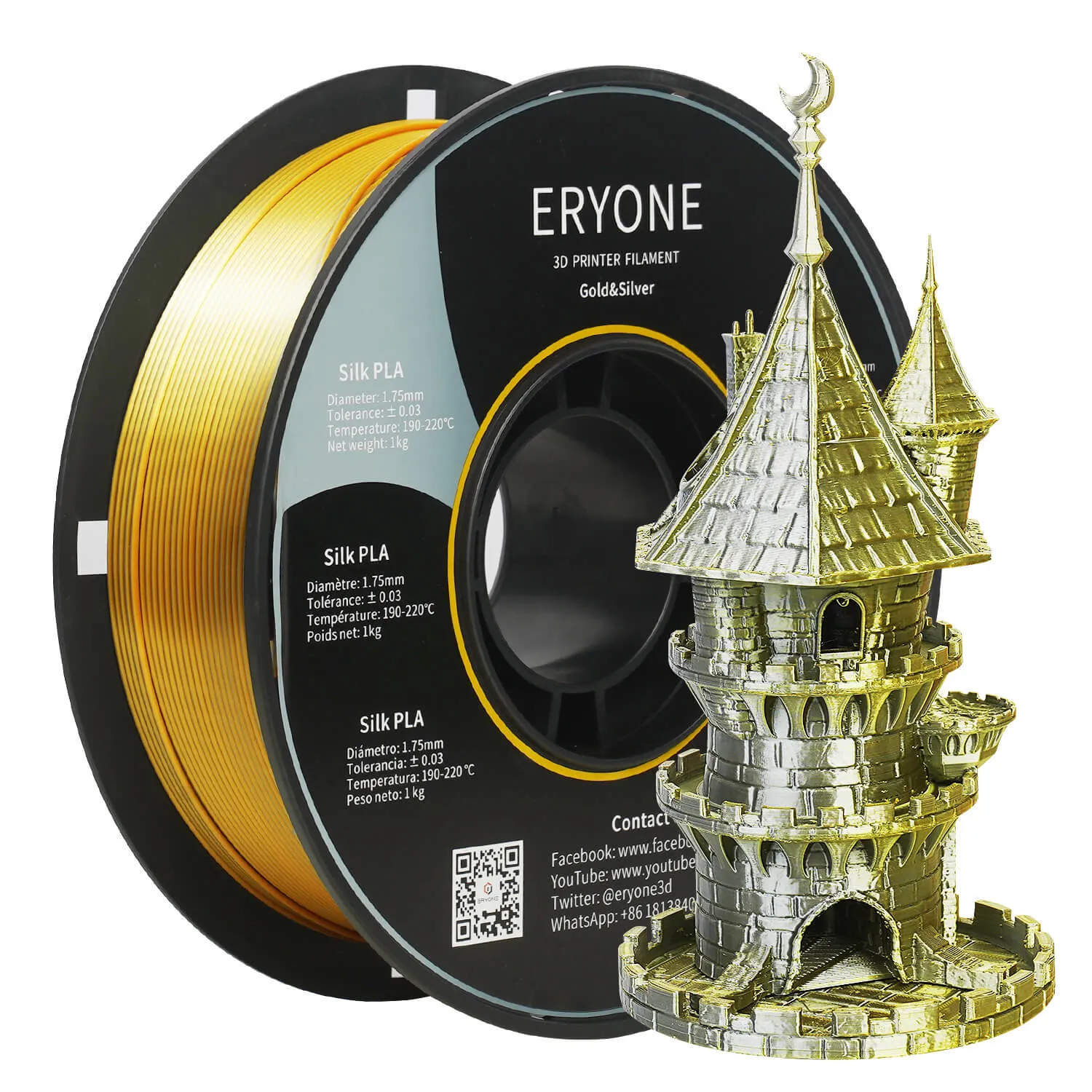 (CA only)Pre-sale- ERYONE All Series PLA 3D Filament 1kg  FREE SHIPPING(MOQ:20 rolls,can mix color)