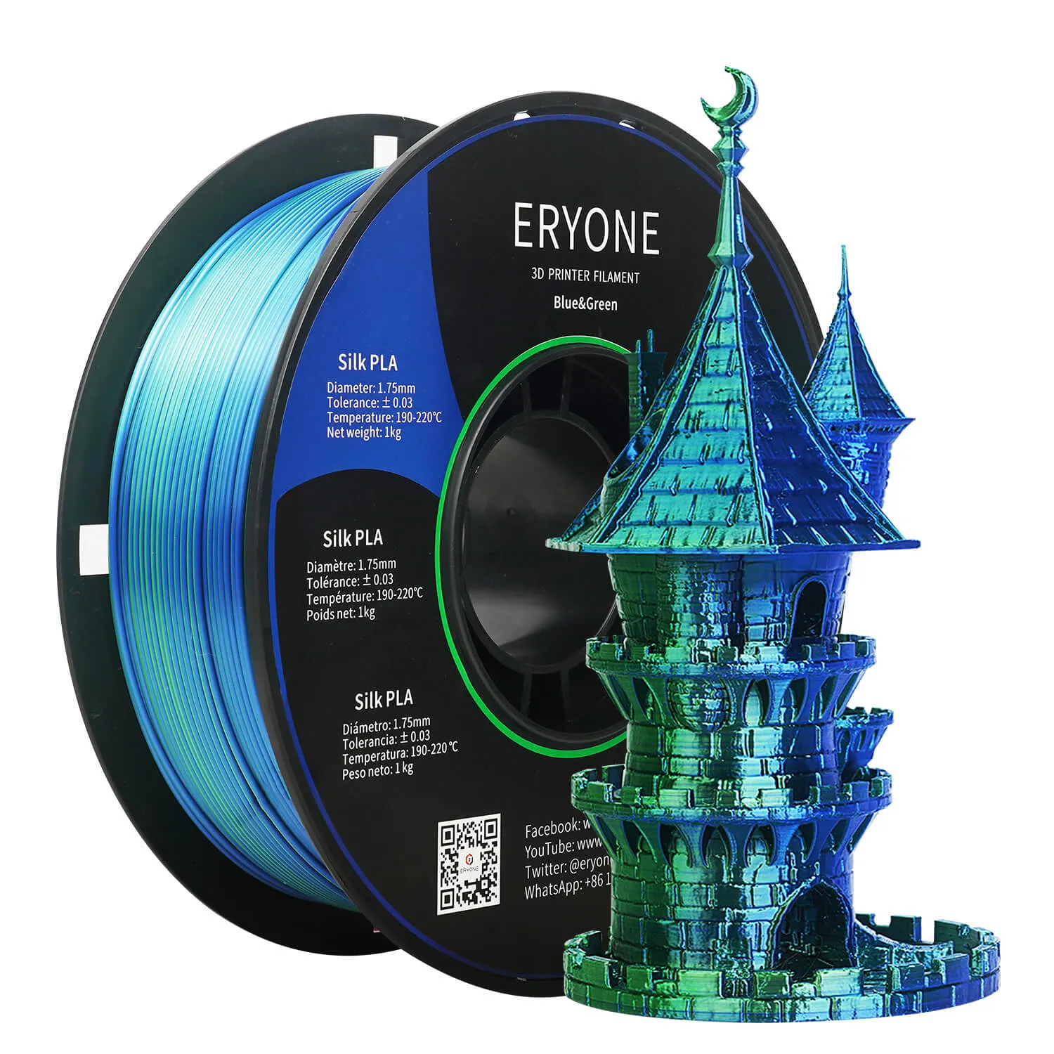 (CA only)Pre-sale- ERYONE All Series PLA 3D Filament 1kg  FREE SHIPPING(MOQ:20 rolls,can mix color)