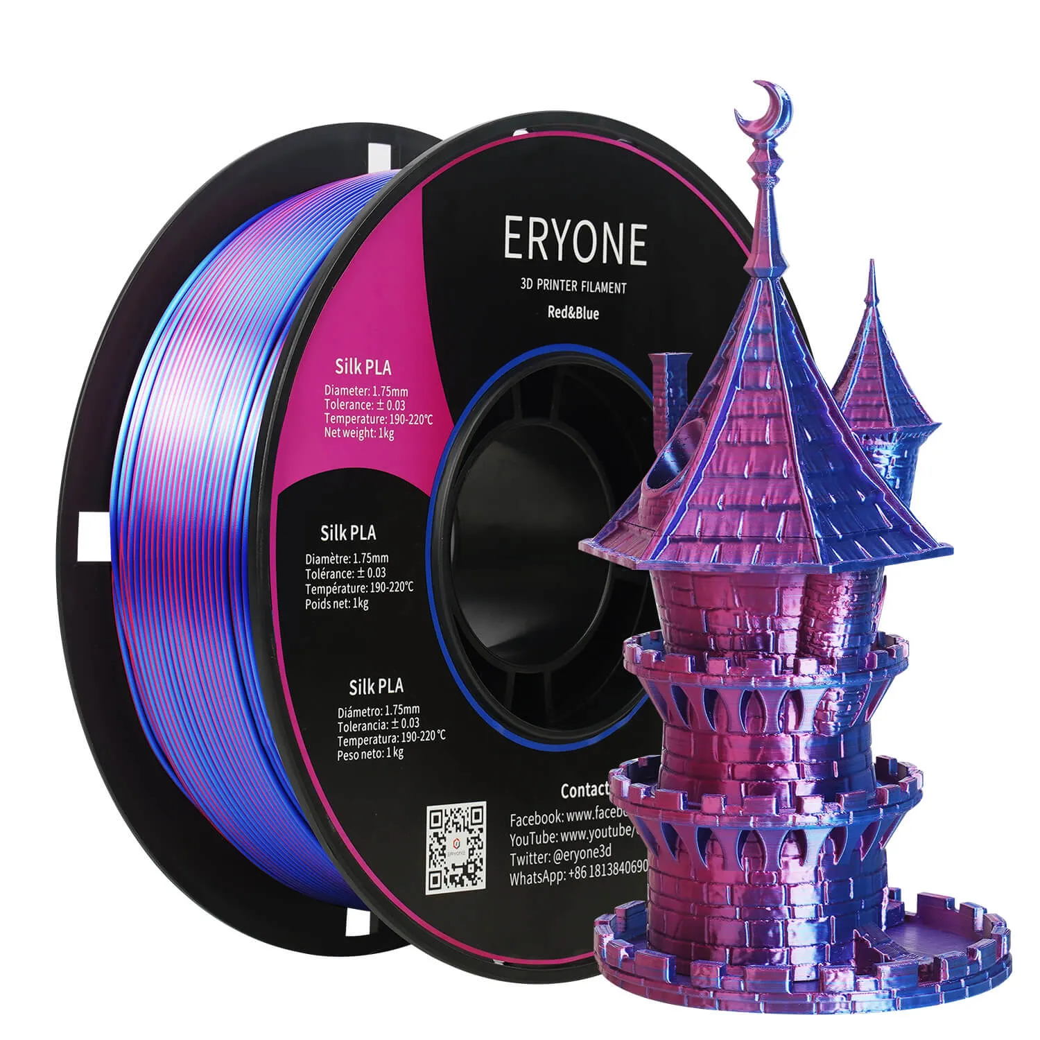 (CA only)Pre-sale- ERYONE All Series PLA 3D Filament 1kg  FREE SHIPPING(MOQ:20 rolls,can mix color)