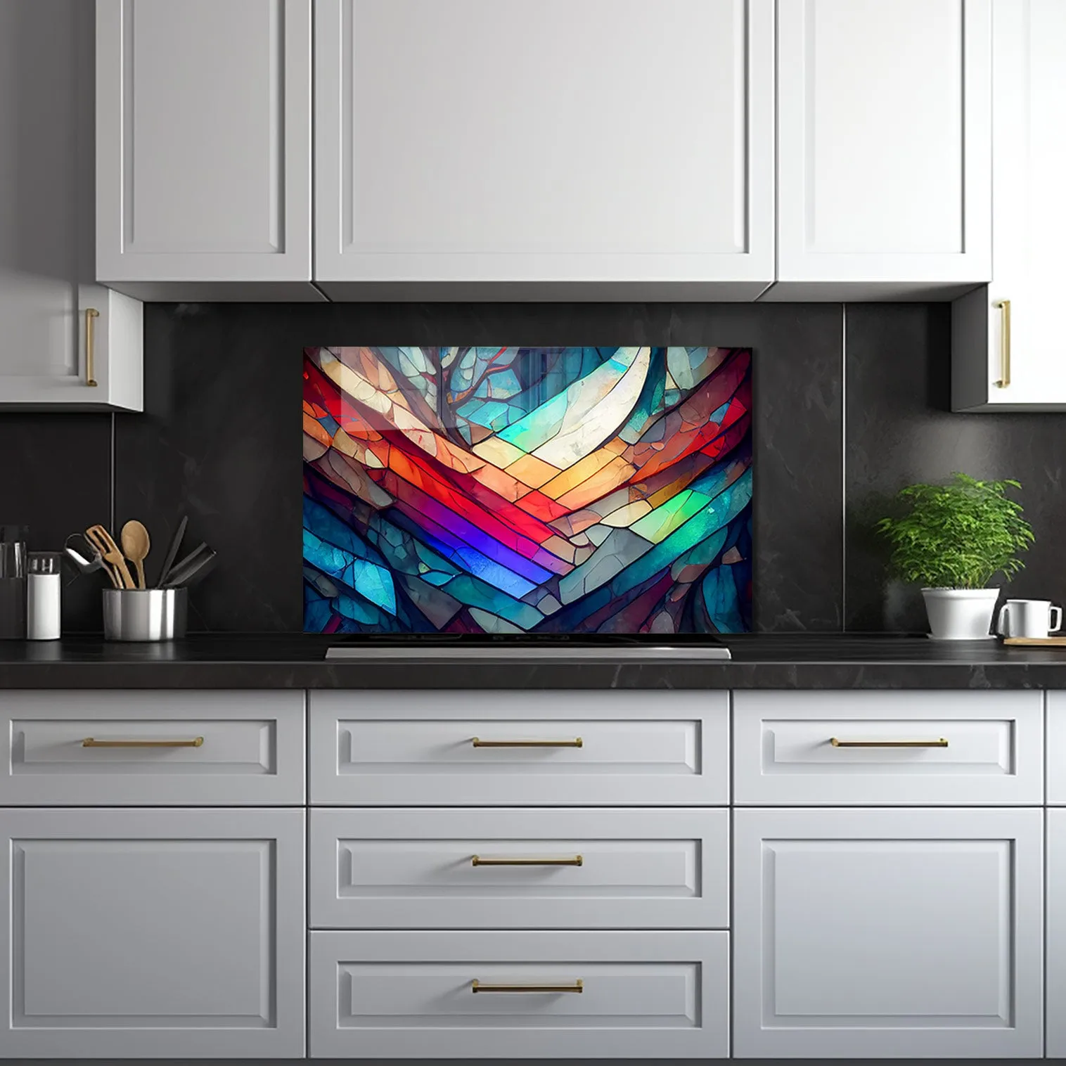 Colourful Marbles - Glass Splashback