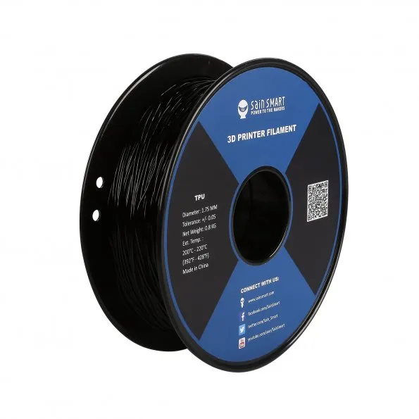 [Discontinued] Flexible TPU 3D Printing Filament, 2KG Spool, 1.75 mm, Black & White, Accuracy 0.05 mm