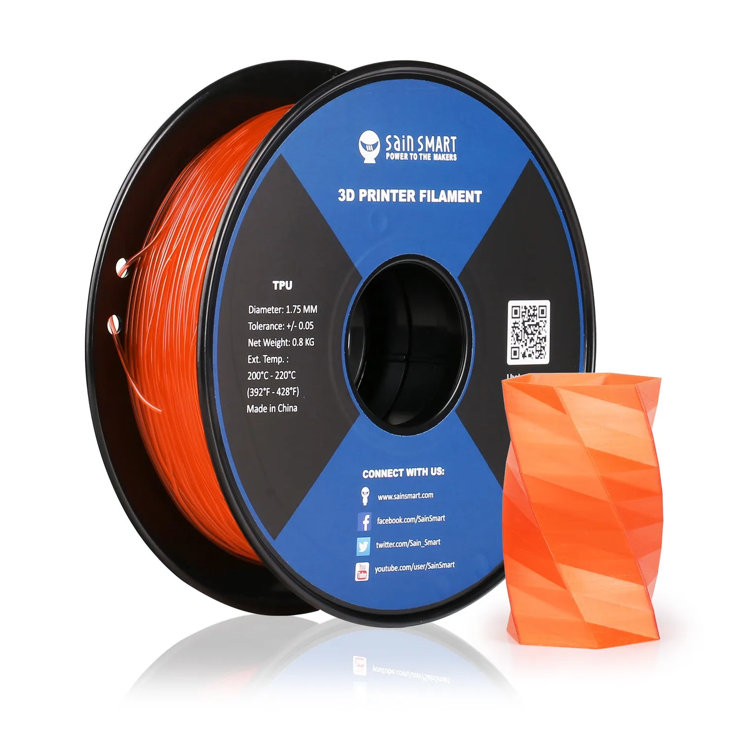 [Discontinued] Living Coral, Flexible TPU Filament 1.75mm 0.8kg/1.76lb