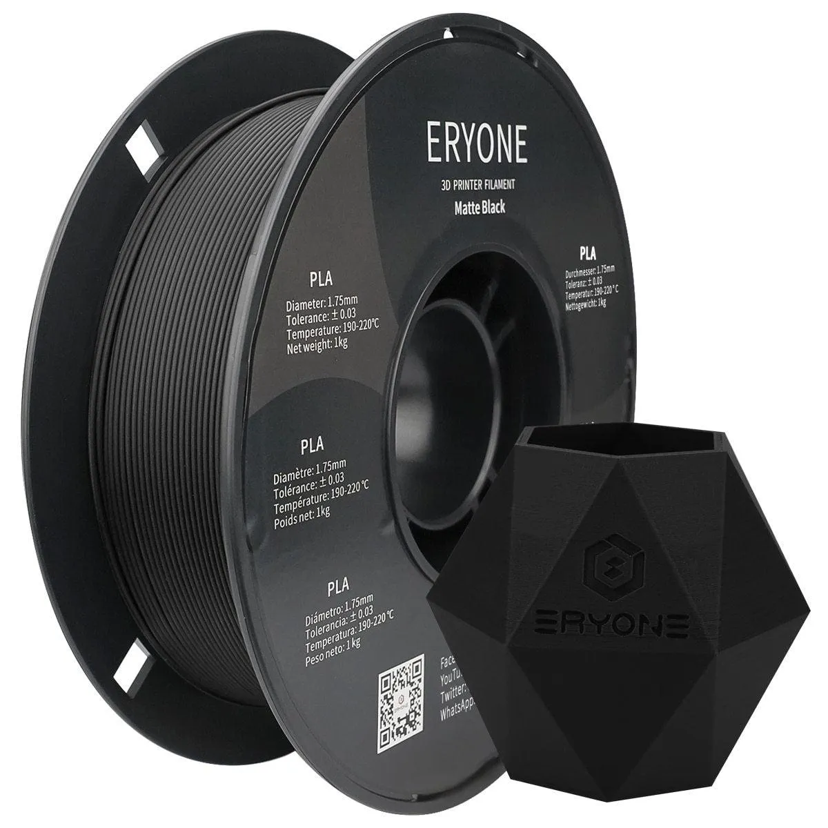 ERYONE Matte PLA Filament: 1kg 1.75mm 3D Printer Filament