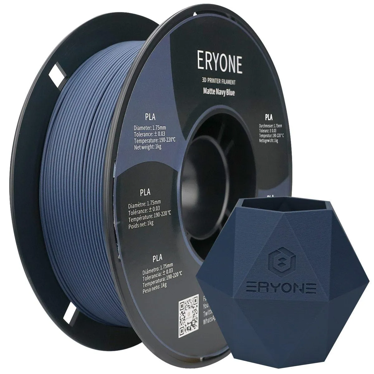 ERYONE Matte PLA Filament: 1kg 1.75mm 3D Printer Filament