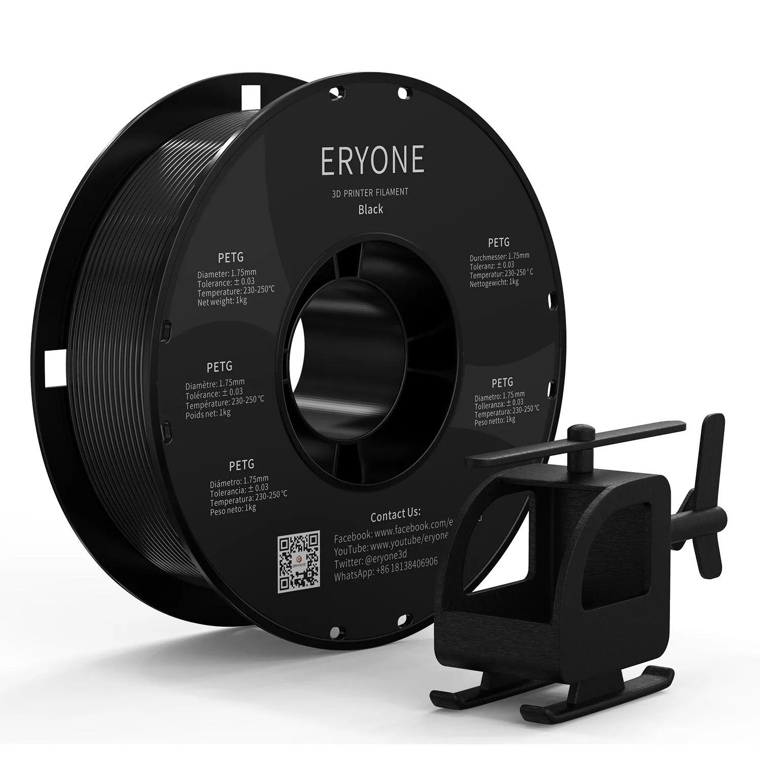 ERYONE PETG Filament, 1.75mm ±0.03mm Filament for 3D Printer, 1KG(2.2LBS)/ Spool