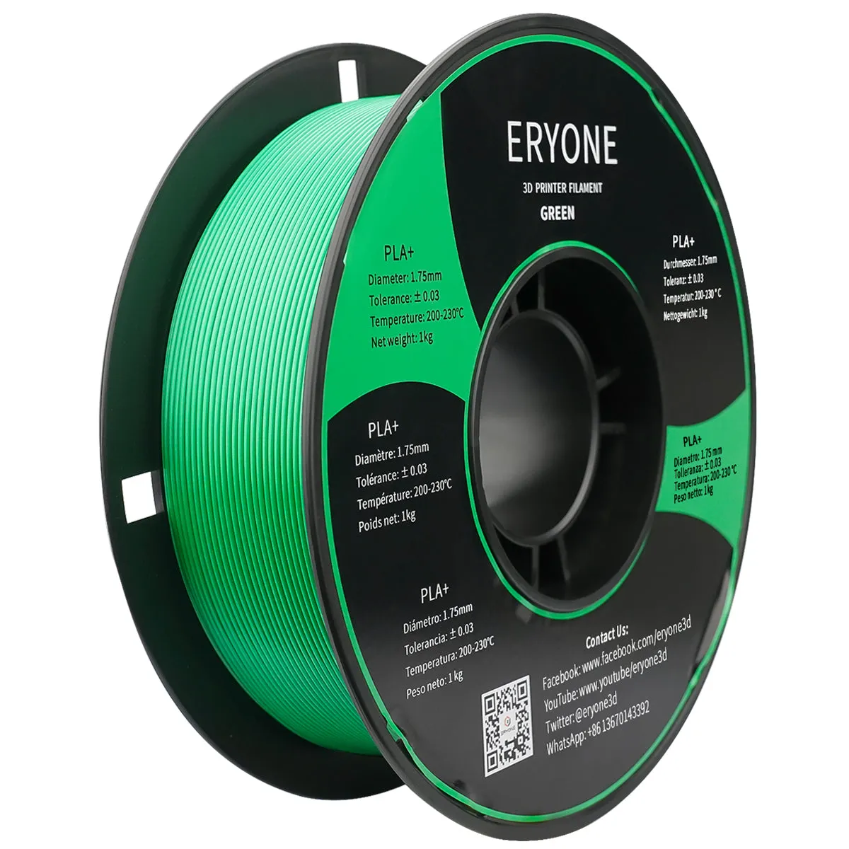 ERYONE PLA  3D Printer Filament, Dimensional Accuracy  /- 0.05 mm 1kg (2.2LBS)/Spool, 1.75mm