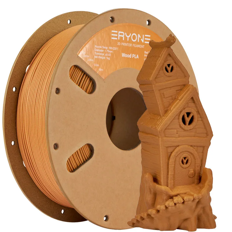 ERYONE Wood PLA Filament 1.75mm for FDM 3D Printer, -0.03mm, 1kg