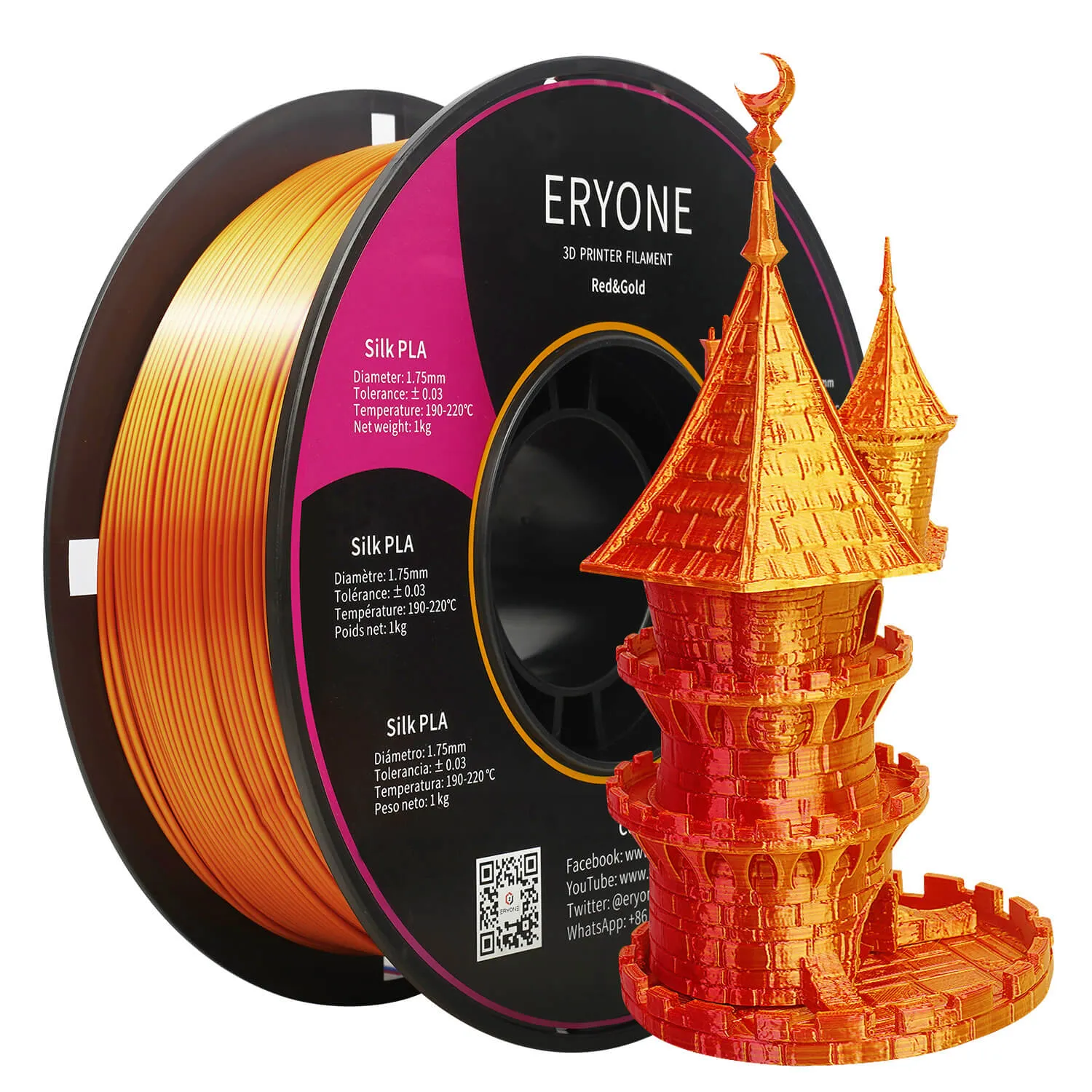 (EU only)Pre-sale- ERYONE All Series PLA 3D Filament 1kg  FREE SHIPPING(MOQ:20 rolls,can mix color)