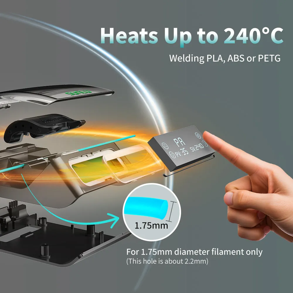 Filament Connector, Fast Heating, for 3D Printer Filament 1.75mm, Compatible with PLA PETG TPU ABS PA Nylon