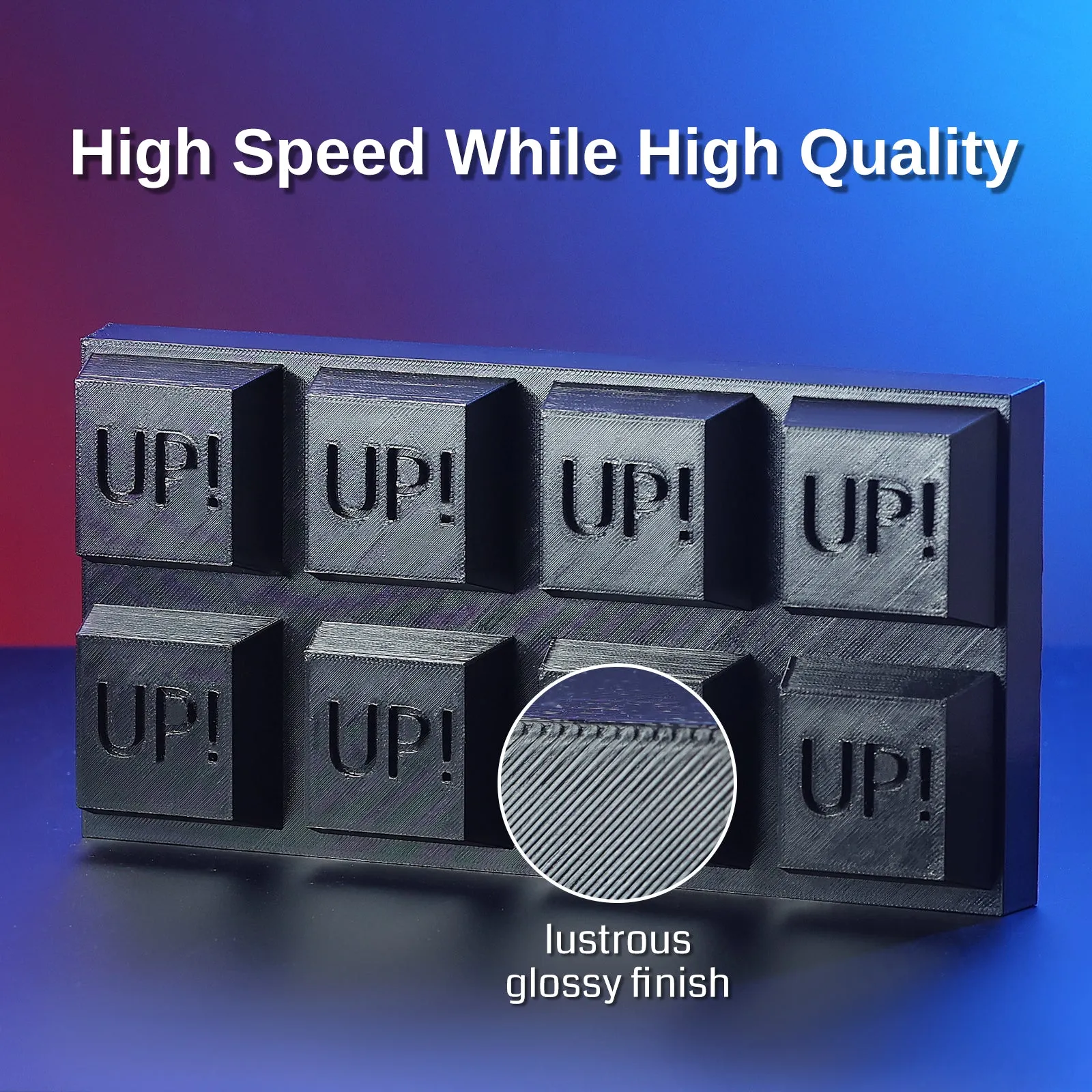 GT-3 High Speed PETG Filament, Glossy, 1.75mm,  /-0.04mm, 1KG, Black White Transparent