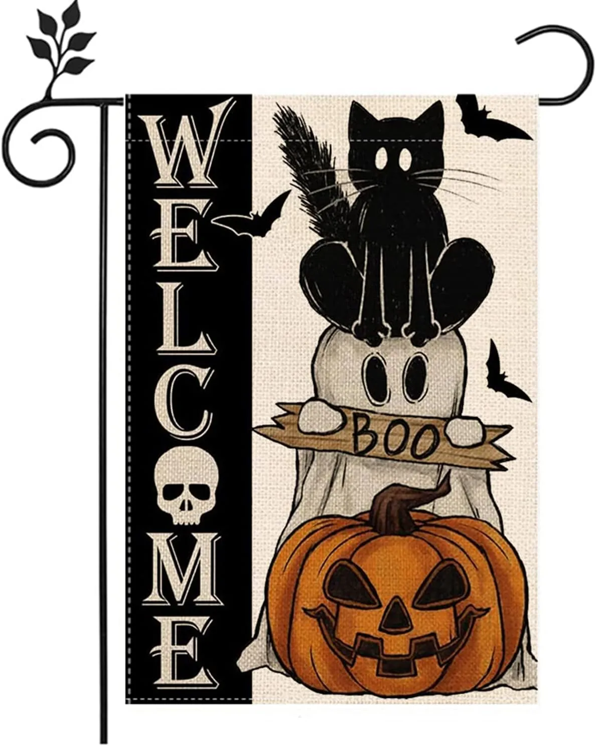 Halloween Garden Flag 12x18 Inch, Vertical Double Sided, 6Pcs