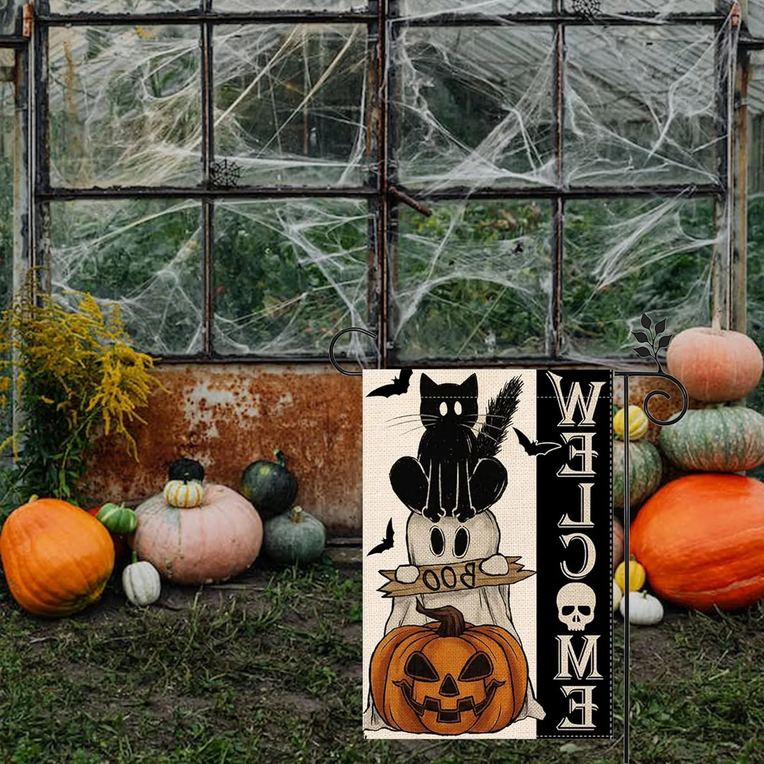 Halloween Garden Flag 12x18 Inch, Vertical Double Sided, 6Pcs