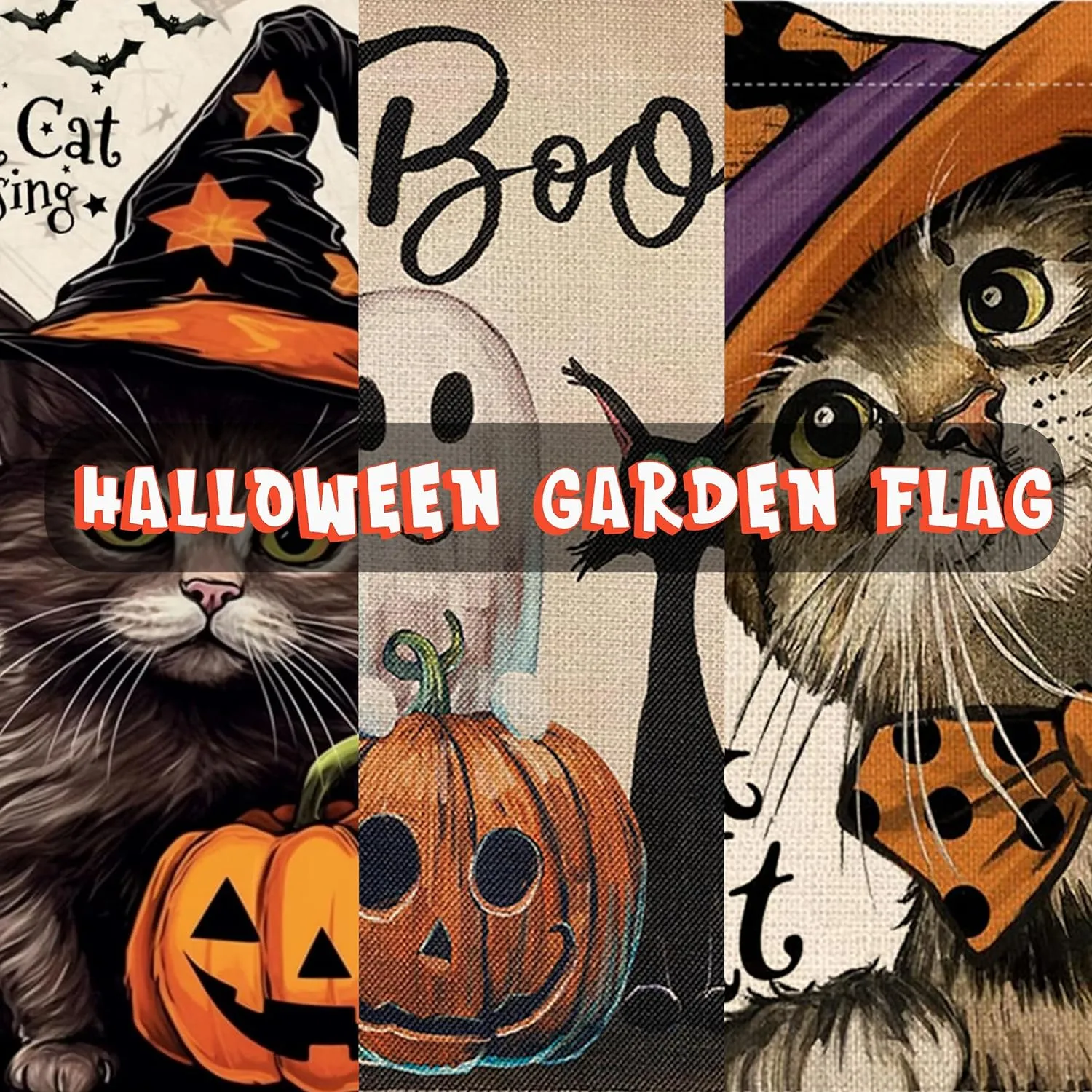 Halloween Garden Flag 12x18 Inch, Vertical Double Sided, 6Pcs