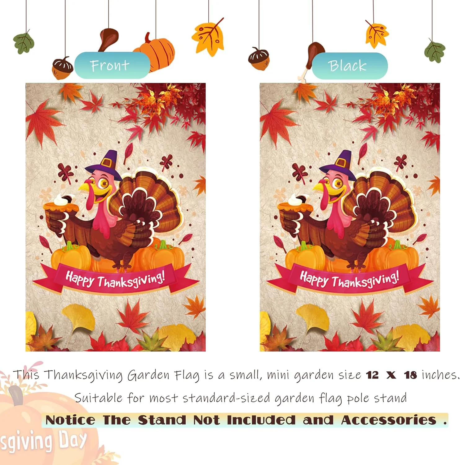 Halloween Garden Flag 12x18 Inch, Vertical Double Sided, 6Pcs