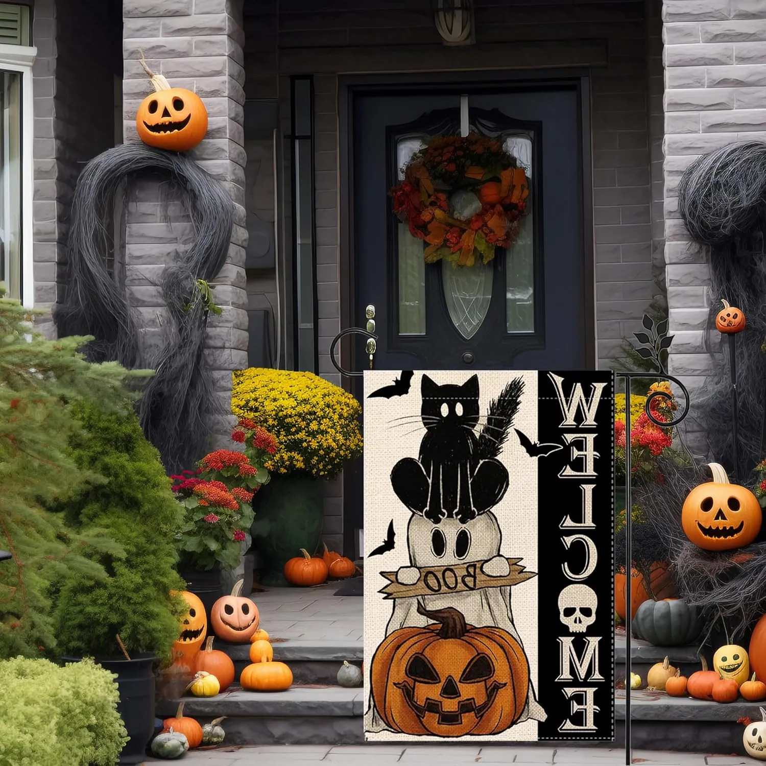 Halloween Garden Flag 12x18 Inch, Vertical Double Sided, 6Pcs